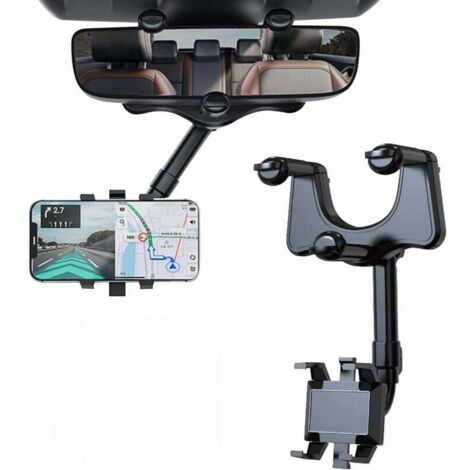 Support de téléphone de Voiture pour rétroviseur, Auto Support Téléphone Voiture Rotatif et Rétractable à 360° pour Tous Les Smartphones (1/5)