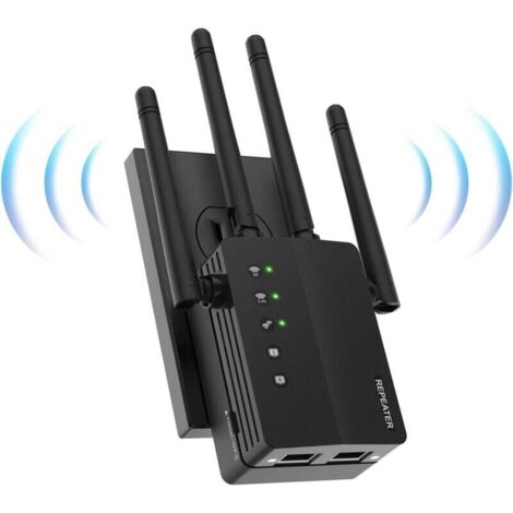Répéteur WiFi Puissant 1200Mbps Amplificateur WiFi Puissant 2,4 G 5,8 G 2 Ports LAN Prenant WiFi Range Booster WiFi Répéteur Extenseur sans Fil avec Port Ethernet, WiFi Booster, Protection WPS (1/5)