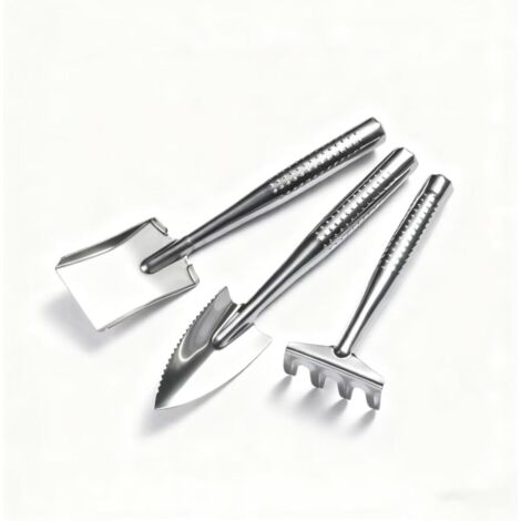 Outils de jardinage miniatures en acier inoxydable11.81 x 6.3 x 11.81 inches (1/5)