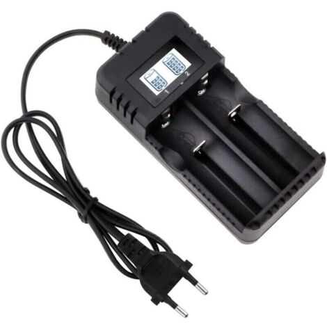 Chargeur de batterie 18650 – Chargeur universel rapide 4,2V 1200mA avec écran LCD – 2 fentes indépendantes pour batteries Li-ion