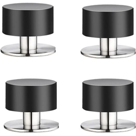 Lot de 4 butées de porte en caoutchouc – Auto-adhésives 3M – Acier inoxydable et caoutchouc – Résistantes à l'eau – Pour murs et meubles
