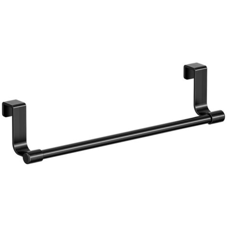 Porte-serviettes en acier inoxydable – Porte-serviettes de cuisine – Barre porte-serviettes – Noir – Acier inoxydable