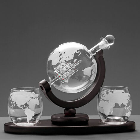 Coffret carafe à whisky avec verres, bouteille de luxe en verre noir (1/5)