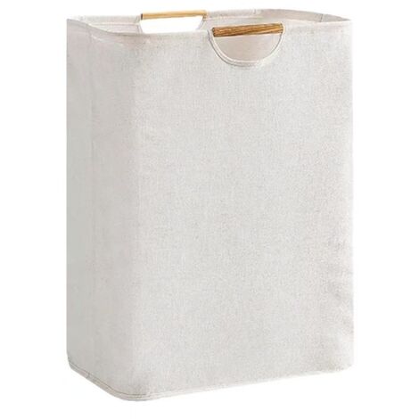 Panier à linge pliable – Avec poignées – Couleur bois naturel – Pour chambres et salles de bains