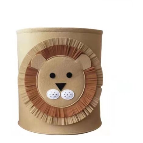 Panier à jouets Lion – Feutre marron – Rangement ludique – 35 x 35 x 35 cm