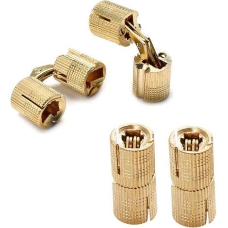 Lot de 4 Charnières Cylindriques Charnière Invisible Laiton Tonneau Charniere Charnière Invisible Cylindrique Charnières en Cuivre pour Boîte À Bijoux Boîte cadeau (8mm) (1/5)