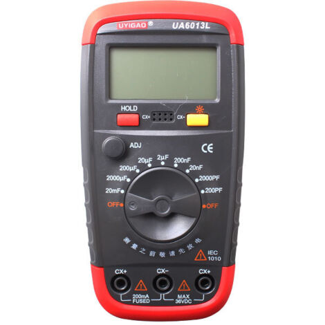 Compteur de capacité numérique, testeur de capacité professionnel 0,1 pF - 20 000 uF, avec écran LCD rétroéclairé, comptage maximal 1 999 fois