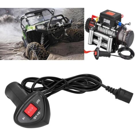 Télécommande de treuil électrique pour VTT avec câble de 9,2 pieds, ajoute un contrôle portatif à votre treuil d'origine (1/5)