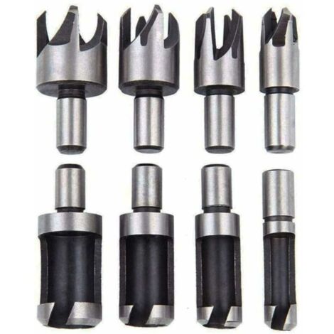 8pcs Fraise à Bouchonner Bois Outil de Coupe Bois Mèches Plug Cutter Perceuse Ensemble pour Travail du Bois 6mm /10mm/13mm/16mm-Versailles (1/5)