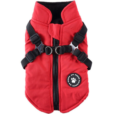 Csparkv – Manteau imperméable pour chien – Harnais réglable – Chaud et rembourré – Convient aux petits et moyens chiens – Promenades par temps froid (1/5)