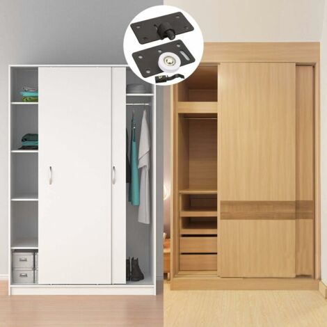 4 Sets De Galets Nylon Pour Porte Coulissante Uxcell - Diamètre 24mm, Roues Argent/blanc