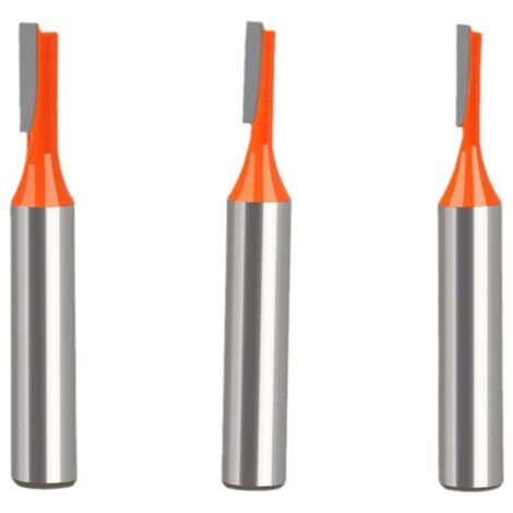 3Pcs Fraise droite de 8 mm métrique, Mèche de routeur droite à simple flûte Fraise à bois