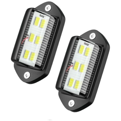 2PCS LED Eclairage Plaque Immatriculation Étanche 6 SMD LED Feux Arrière Lampe de Plaque d’Immatriculation pour 12V/ 24V Camion Camionnette Remorque Voiture Véhicule Caravane