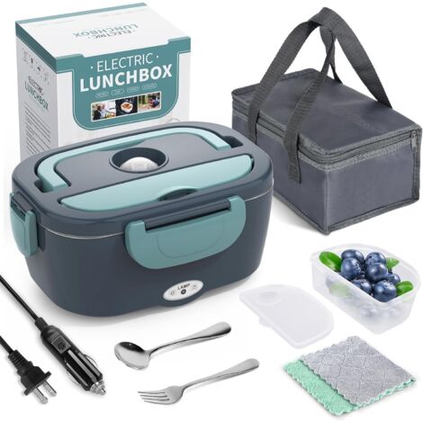 Lunch box chauffante 1,5L 40W – 12V/24V/220V – Acier inoxydable 304 – Pour voiture, camion, maison, camping
