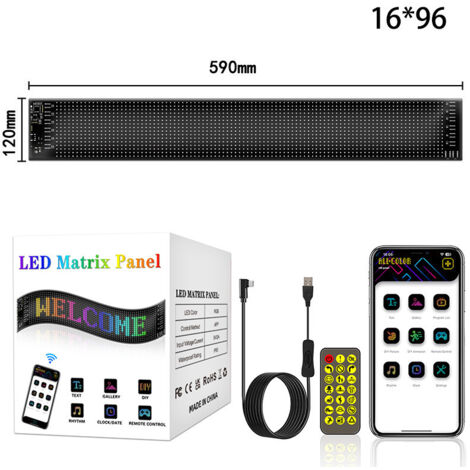 Yeux LED Devil Eyes pour voiture – Écran souple programmable IP65 – Contrôle smartphone – Dimensions 70 x 173 mm