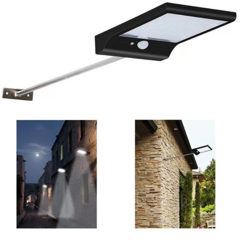 Lampe solaire extérieure 48 LED avec détecteur de mouvement – Lumière dimmable 450 lumens – Étanche IP65 (1/4)
