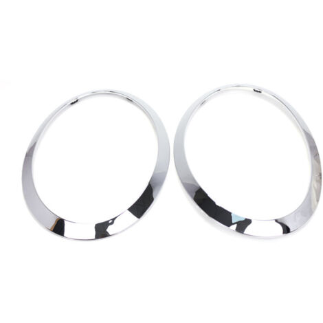 Anneau de garniture de phare de remplacement 2 pièces – Pour BMW MINI COOPER F55/F56/F57 2014-2021 – Matériau ABS – Couleur argent - 51712355798