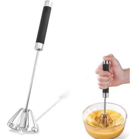 Fouet Cuisine, Inoxydable Batteur Manuel, Multifonctionnel Petit Fouet Cuisine, Semi-Automatique Fouet Rotatif pour Mélanger