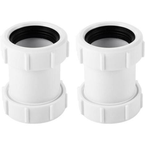 Un ensemble de deux raccords droits en PVC de 40 mm pour le raccordement d'un tuyau d'évacuation de baignoire de 1,27 cm