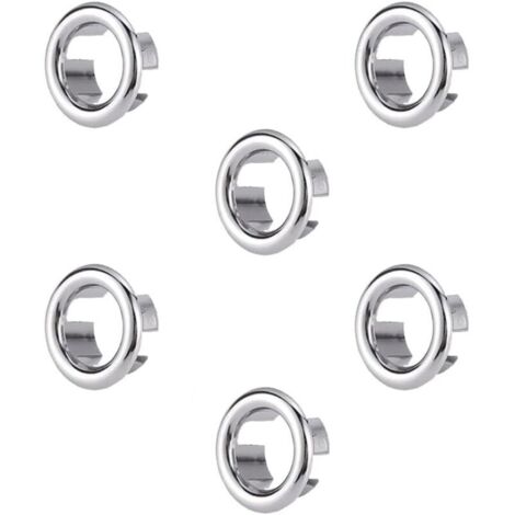 Anneaux de trop-plein pour évier, paquet de 6 pièces, environ 30 mm de diamètre, adaptés aux trous de trop-plein d'un diamètre de 22 à 24 mm