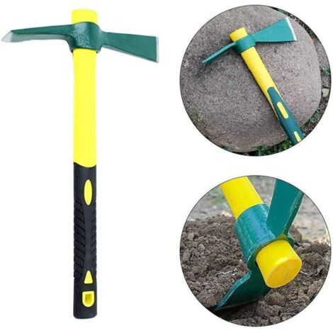 Mini pioche en acier 38,5 cm – Manche en fibre de verre antidérapant – Outil de jardinage pour terrains accidentés (1/5)