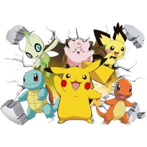Autocollants muraux 3D dessin animé 40 x 60 cm – PVC non toxique – Décoration chambre et salon – Faciles à appliquer et amovibles