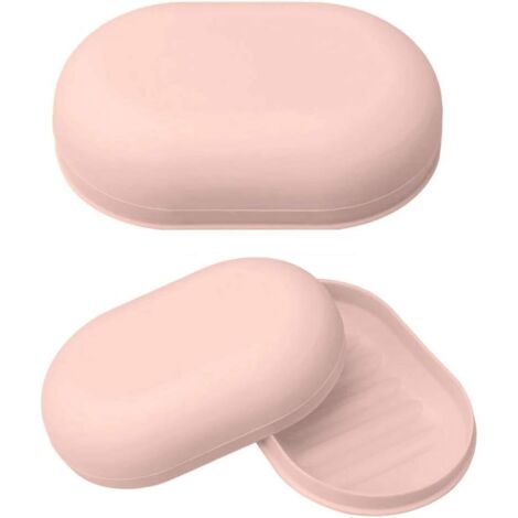 2 porte-savon PCS pour douche de voyage et salle de bain (rose) (1/3)