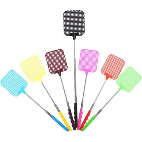 Tapette à Mouches Extensible, Set de 7 Fly Swats Telescopique, Lutte Antiparasitaire Manuelle, Tapette à Mouche Rétractable Aide de Cuisine Intérieur Jardin Moustiques Antiparasitaire (1/5)