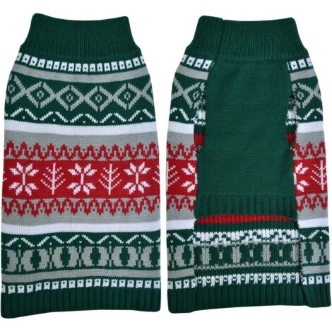 Chandail à capuchon pour chien chaud d'hiver de Noël (L, vert) (1/5)