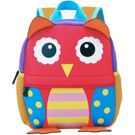 Cartable enfant imperméable imprimé animalier (hibou, S) (1/2)