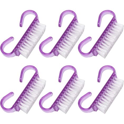 6 Pièces Brosses à Ongles à Manche Brosses de Nettoyage en Plastique pour Ongle Brosse de Nettoyage pour Récurer Les Ongles, Outil de Nettoyage pour Nail Art