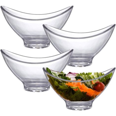 Bol alimentaire transparent en plastique 4 pièces (1/2)