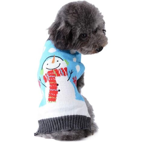 Chandail chaud de chiot de bonhomme de neige de dessin animé de Noël (XL) (1/2)