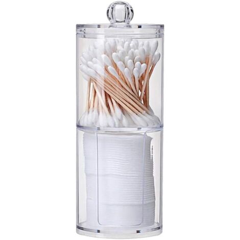 Boîte de rangement transparente pour tampon de maquillage en coton-tige, boîte de rangement pour cosmétiques (1/4)