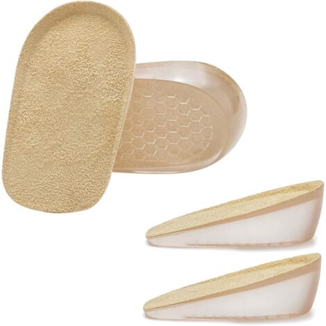 2 Paires Semelle Intérieure Autocollante, Invisible Self-Adhésif Semelles, Silicone Hauteur Augmentation Intérieur Talonnettes Chaussures, Coussinets Élastiques Résistants Chocs, Homme (1.5cm) (1/5)