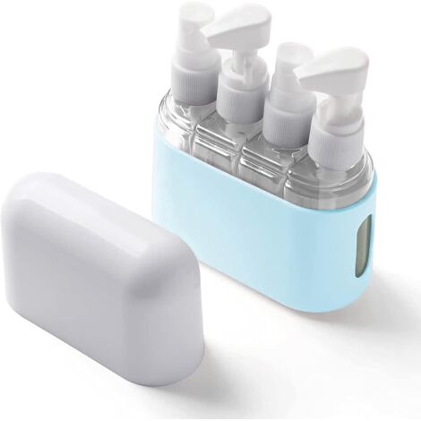 Accessoires de Voyage - Bouteilles de Voyage Approuvées Par la TSA - Ensemble de Voyage Avec Étiquettes, Contenants Anti-fuite Pour Articles de Toilette (Bleu clair) (1/5)