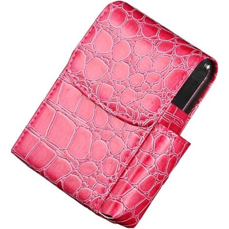 Boîte à cigarettes en cuir PU avec étui pour briquet (rouge) (1/5)