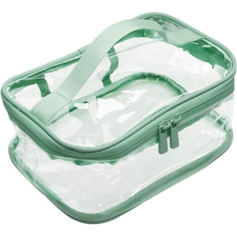 Trousse à cosmétiques étanche transparente portable (vert) (1/3)