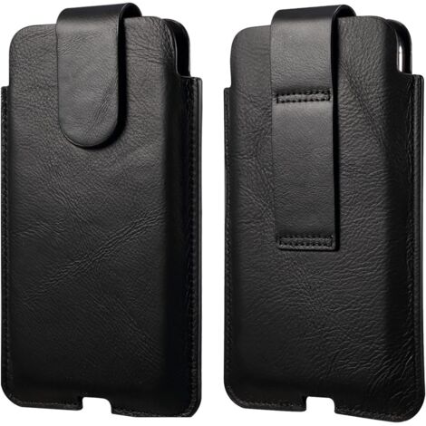 Sac ceinture en cuir vertical pour téléphone (noir 6,1 pouces) (1/2)