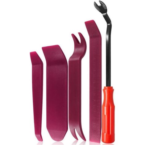 5 Pièces Outil Démontage Garniture Garniture Installation Kit Outils pour Panneau Autoradio Accessoires Porte Tableau de Bord de Voiture, Installateur Pry Outil