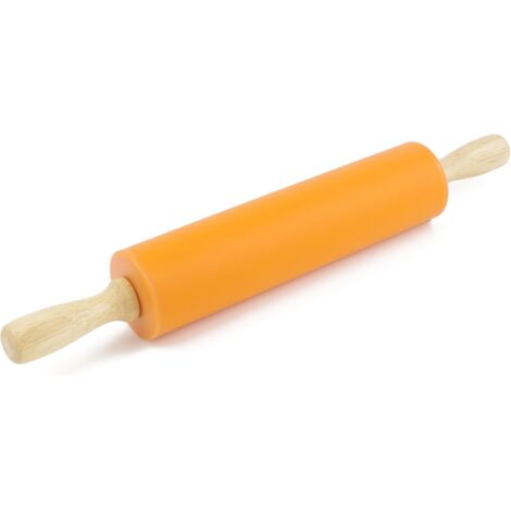 Rouleau à pâtisserie Coque en Silicone antiadhésif Surface Manche en Bois (1/5)