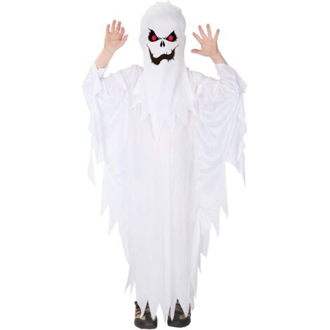 Costume de fantôme Cape fantôme pour enfants Costume d'Halloween Costumes pour enfants pour carnaval Cosplay Blanc XL pour 130-140 cm (1/5)
