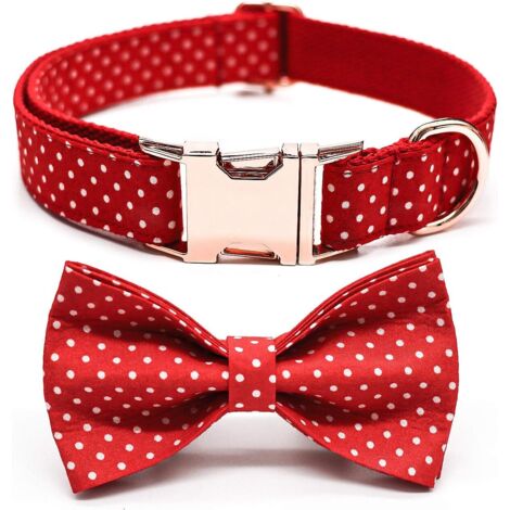 Nouveau collier de chien confortable réglable de personnalité de point rouge (L, rouge) (1/2)