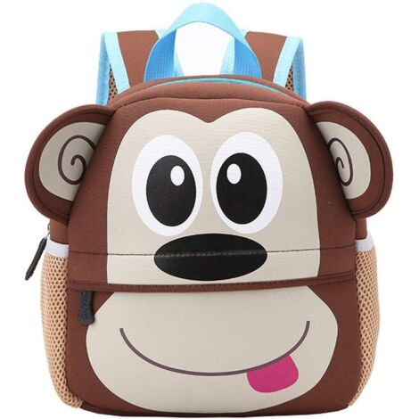 Sac à dos imperméable dessin animé pour enfants (singe, petit) (1/3)