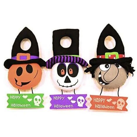 3 pièces Halloween Décoration Porte Suspendue Ornement de Porte en Tissu Festival Fantôme Poupée de Sorcière Pendentifs Objets Décoratifs pour Bar Style aléatoire (1/5)