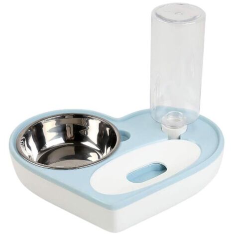 Bol d'eau et de nourriture en forme de coeur pour chien et chat, double bol pour chien pour chat Distributeur d'eau automatique pour animaux de compagnie Bol d'alimentation amovible pour chat et chien (1/4)