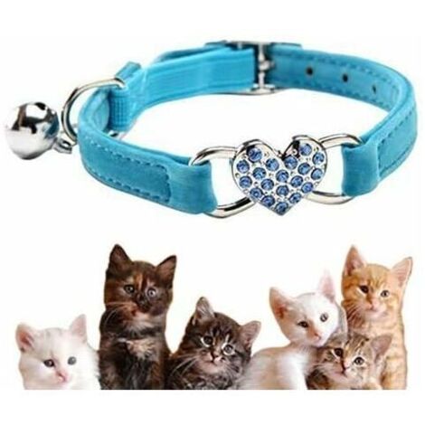 Collier De Chat, Collier De Chat Réglable En Velours Doux Avec Cloche, Approvisionnement Pour Animaux De Compagnie Mignon, Convient À La Plupart Des Chats Et Petits Chiens (17 Cm-28 Cm) (1/5)