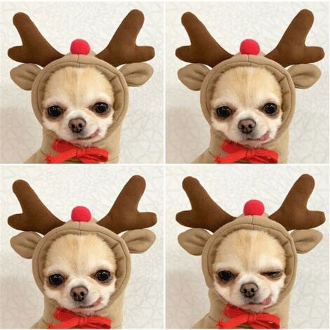 4pcs pull pour chien - Manteau à capuche basique en forme d'élan mignon - Veste chaude pour animal domestique par temps froid - Vêtements d'extérieur pour petits chiens, chats, chiots, (Elk, 2XL) (1/5)