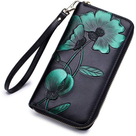 Porte-monnaie à fleurs peint à la main pour femme (1/2)