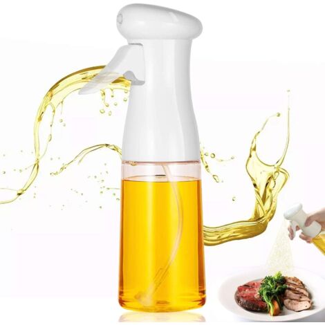 Distributeur d'huile de cuisson, vaporisateur d'huile, 210 ml, distributeur d'huile d'olive pour la cuisson, le barbecue, la torréfaction, la pâtisserie (blanc) (1/5)